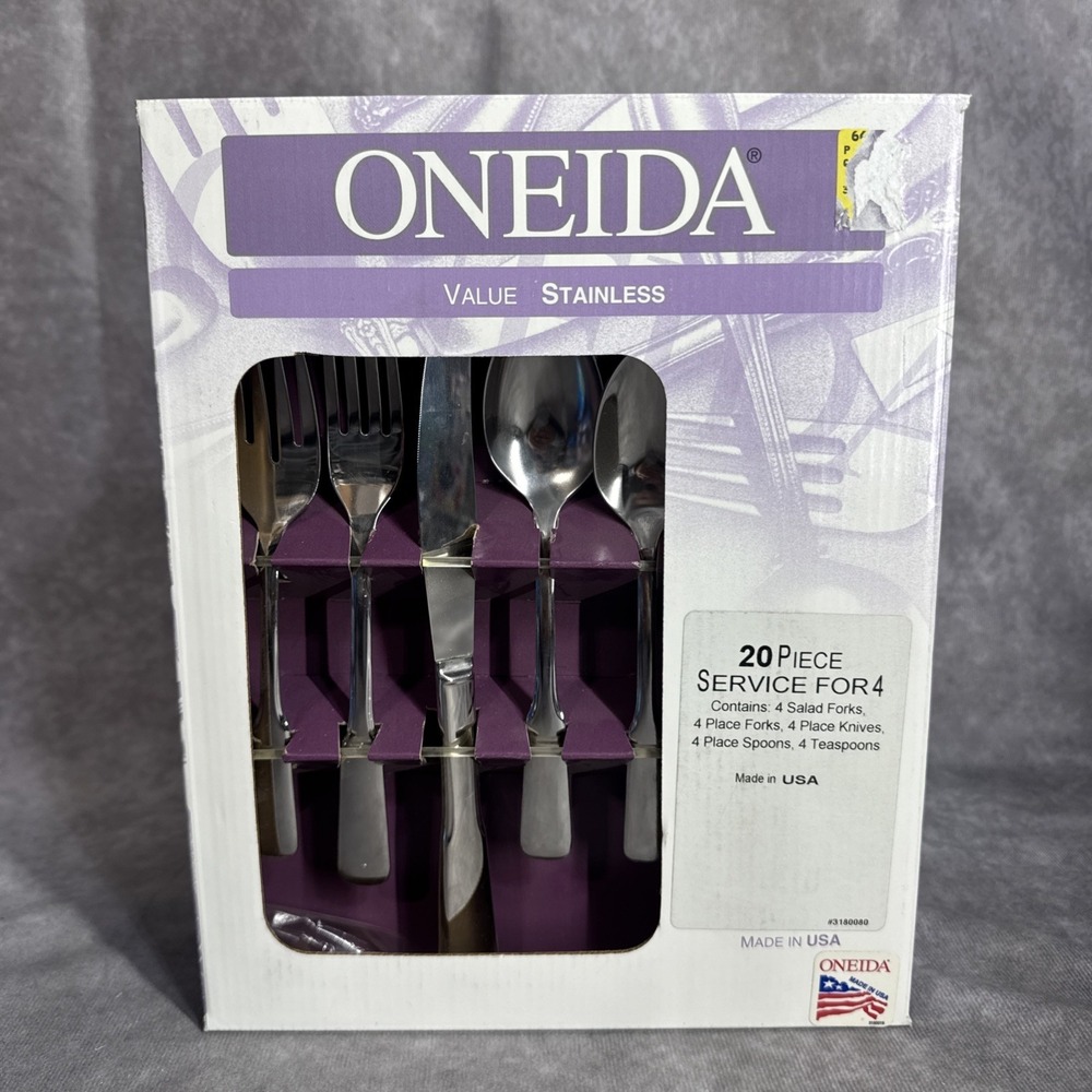 Oneida‎ 20pc Value American Ballad Silverware Set NEW Flatware Fork Spoon Knife